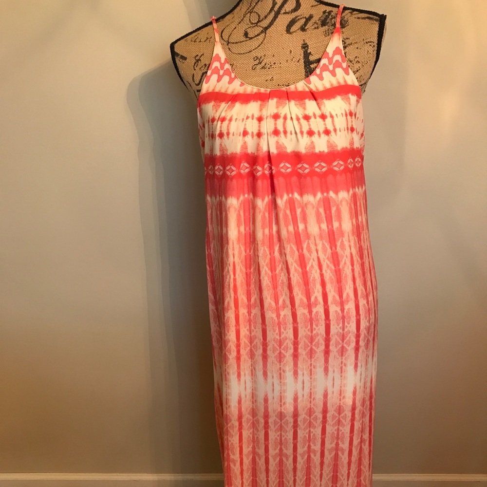 One Clothing Coral partially lined flowing maxi
